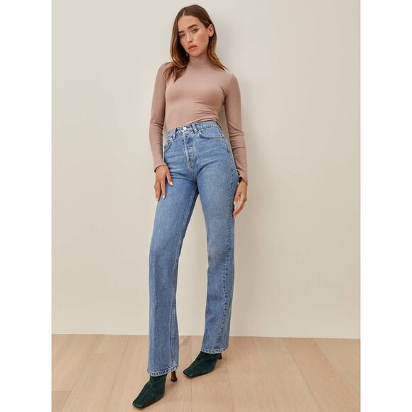Reformation Cynthia High Rise Straight Long Jeans - 26 - Colorado